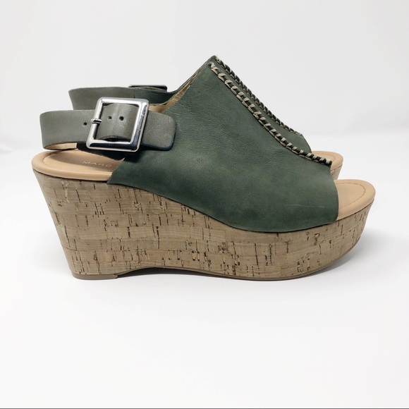 Marc Fisher Sinthya Leather Wedge Sandals Sz 8.5 - Picture 5 of 8